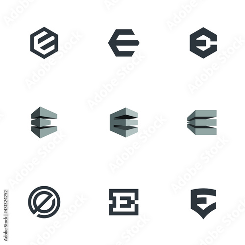 E Letter Logo Lettermark collection set bundle Monogram - Typeface Type Emblem Character Trademark