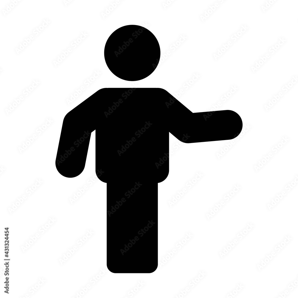 Physiotherapist icon vector male symbol with open hands in flat color glyph pictogram sign illustration Physiotherapist icon vector male symbol with open hands in flat color glyph pictogram sign illustration