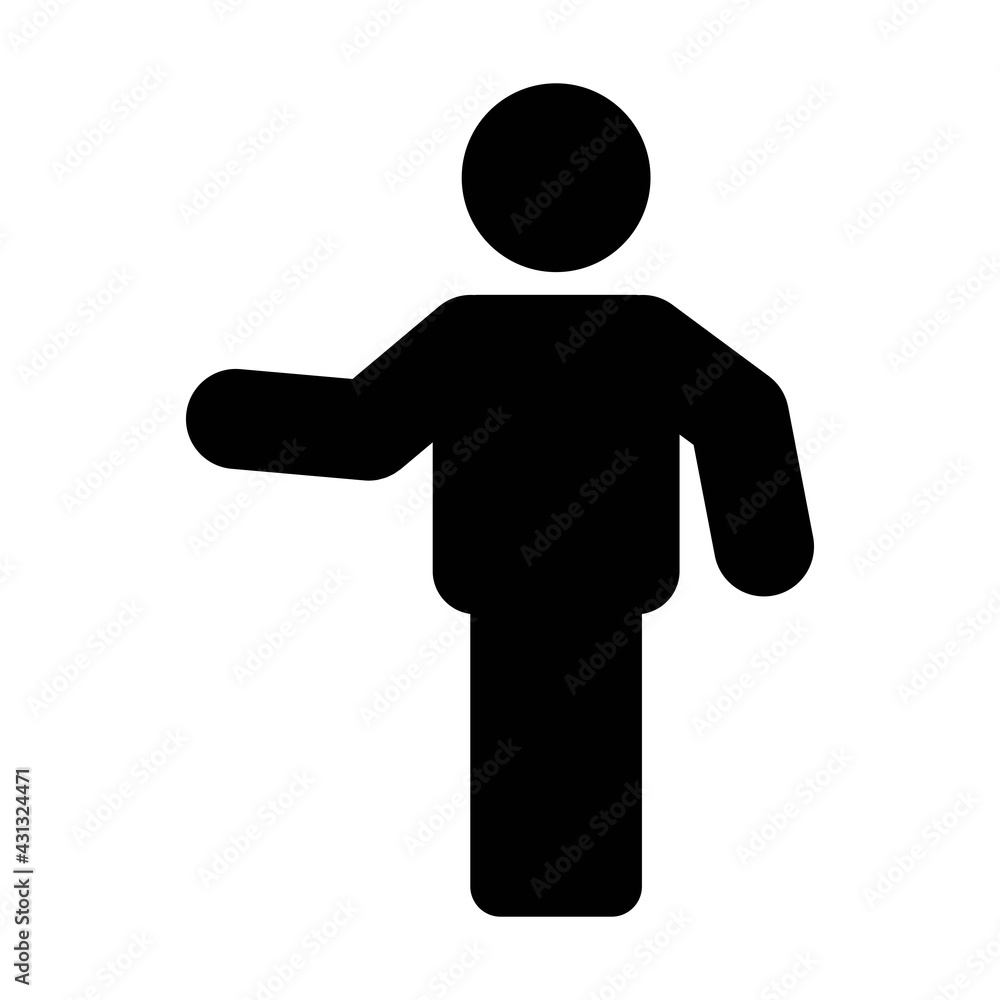 Professor icon vector male symbol with open hands in flat color glyph pictogram sign illustration Professor icon vector male symbol with open hands in flat color glyph pictogram sign illustration