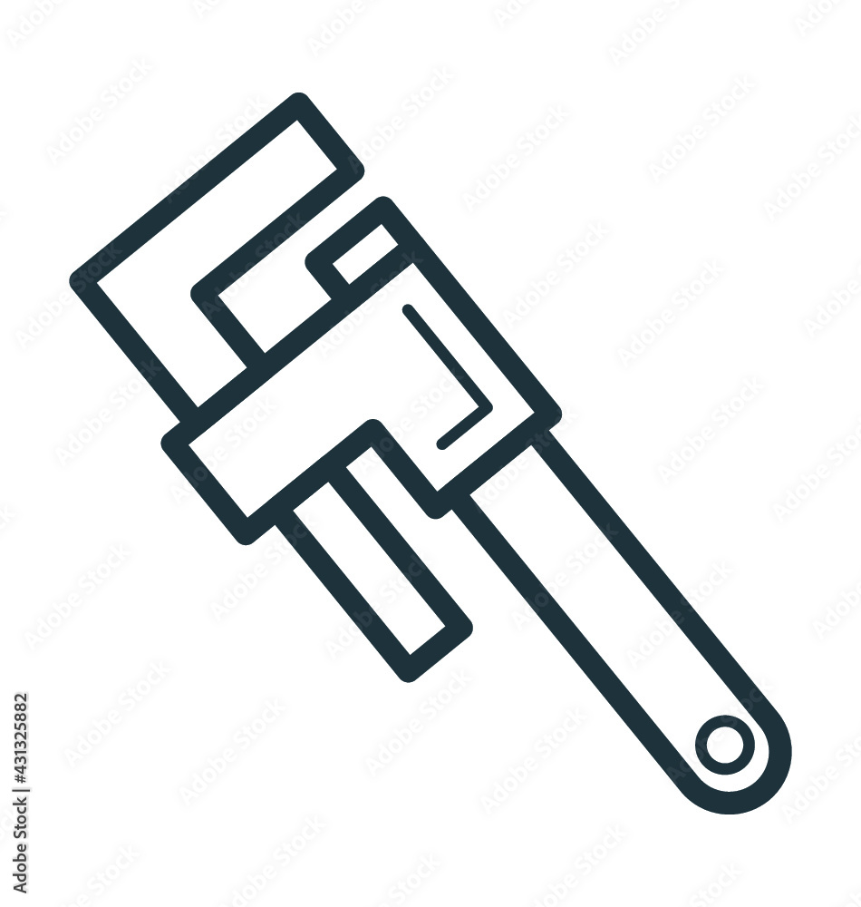 Pipe Wrench Cool Vector Icon Pipe Wrench Cool Vector Icon