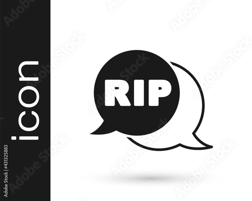 Black Speech bubble rip death icon isolated on white background. Vector