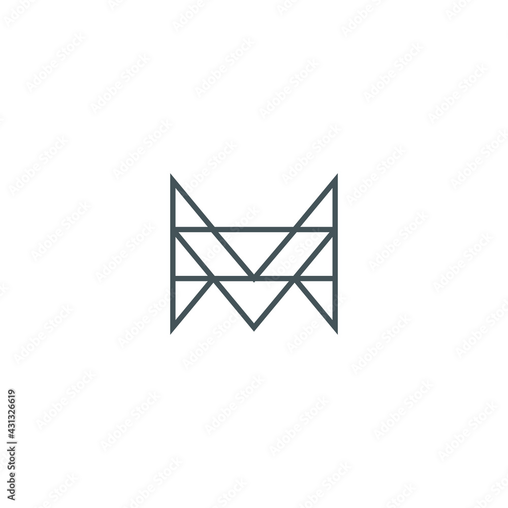 Fototapeta premium M Letter Logo Lettermark Monogram - Typeface Type Emblem Character Trademark