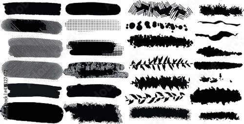 Brush Set, Brush Strokes. Vektor 