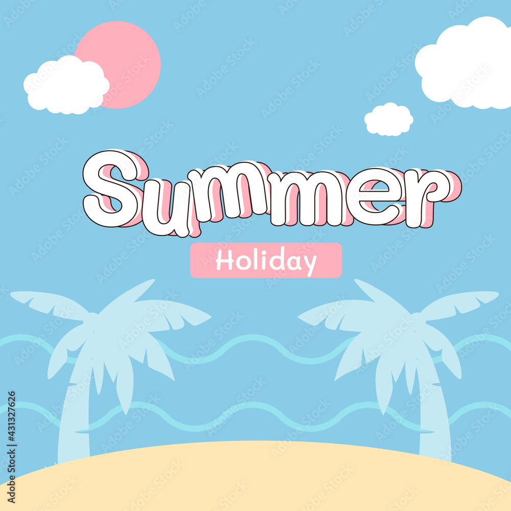 Fototapeta premium Border design with summer theme