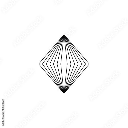 Rhombus Logo - Cube block element perspective geometric abstract design vector line art geometry shape grid mosaic finance business