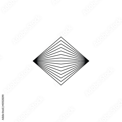 Rhombus Logo - Cube block element perspective geometric abstract design vector line art geometry shape grid mosaic finance business