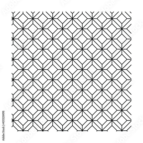 Rhombus Pattern Background Texture - Cube block element perspective geometric abstract design vector line art geometry shape grid mosaic finance business 