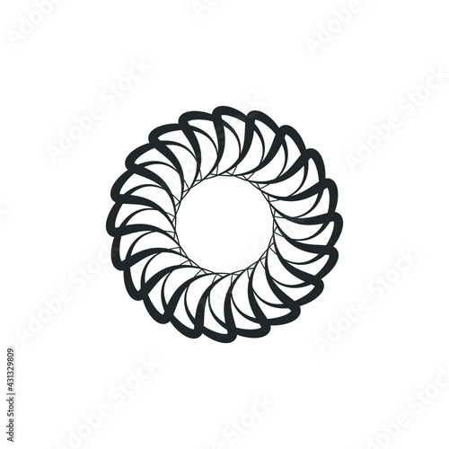 Vortex Circle logo abstract circle shape - spiral motion twirl twist curve rotation spin whirlpool radial warp geometric shape for businesses - spinning circle