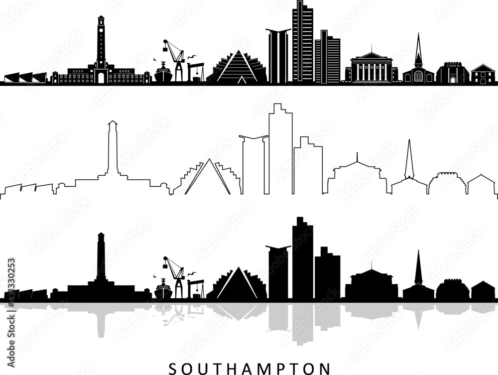 SOUTHAMPTON England United Kingdom City Skyline Vector