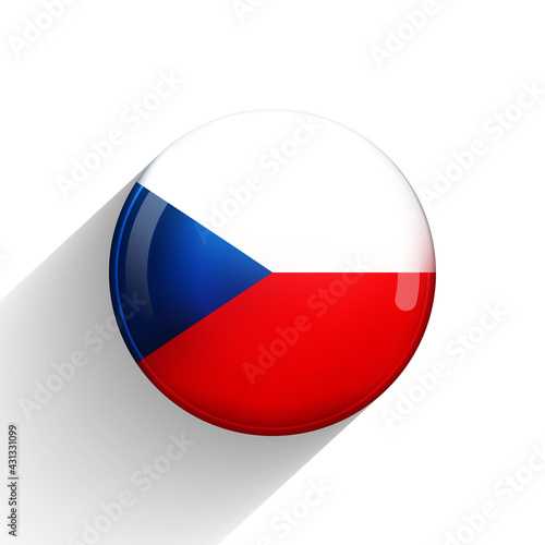 Free Download Glass light ball with flag of Czech Republic. Round sphere, template icon. national symbol. Glossy realistic ball, 3D abstract vector illustration highlighted on a white background. Big bubble - GFXLoad