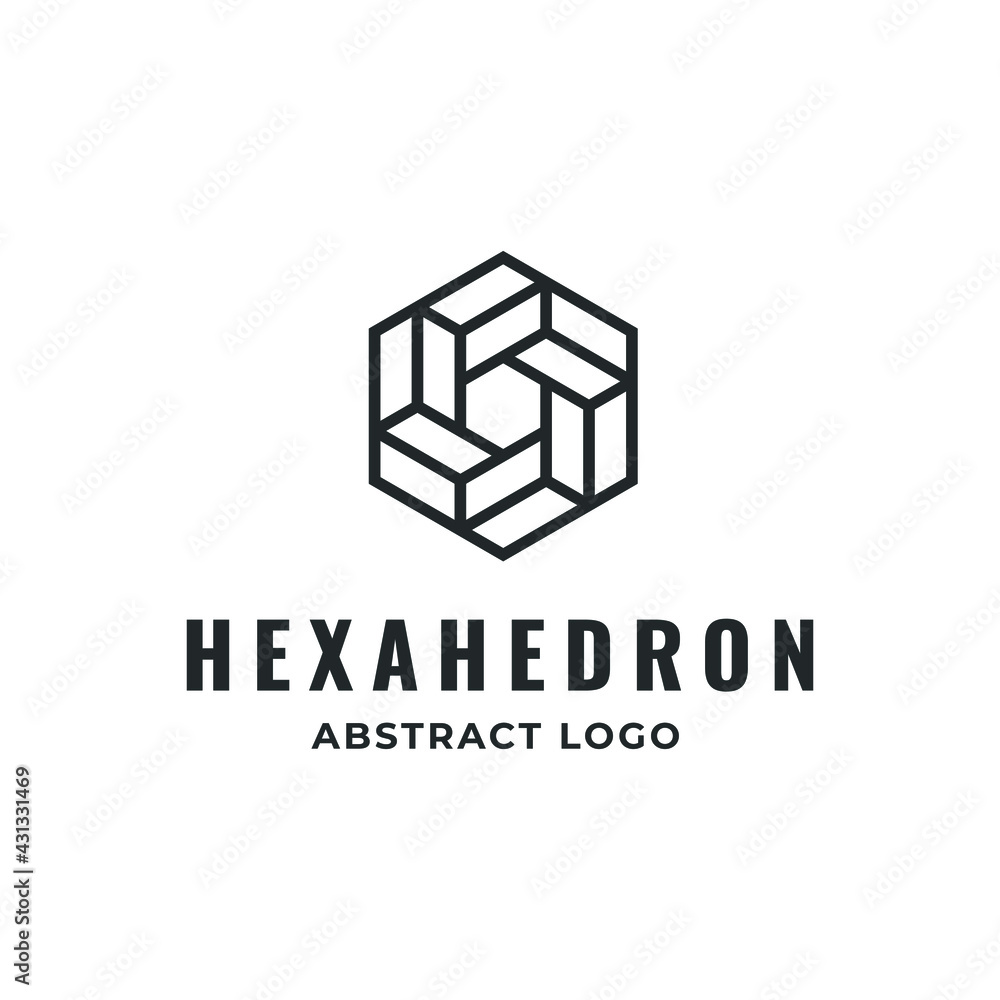 Square Cube Logo - block element perspective geometric abstract design vector line art geometry shape grid mosaic Square Cube Logo - block element perspective geometric abstract design vector line art geometry shape grid mosaic