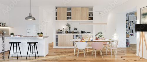 Foto modern luxury european apartment loft with scandinavian furniture design