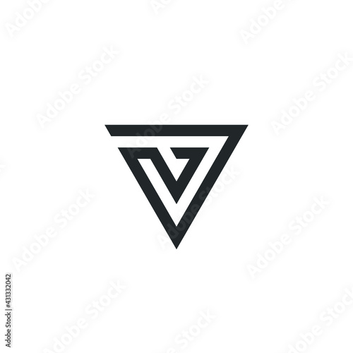 Triangle logo - abstract prism geometric shape graphic geometry line futuristic polygonal layout marketing perspective corporate tech delta spectrum business