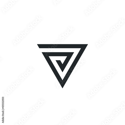 Triangle logo - abstract prism geometric shape graphic geometry line futuristic polygonal layout marketing perspective corporate tech delta spectrum business
