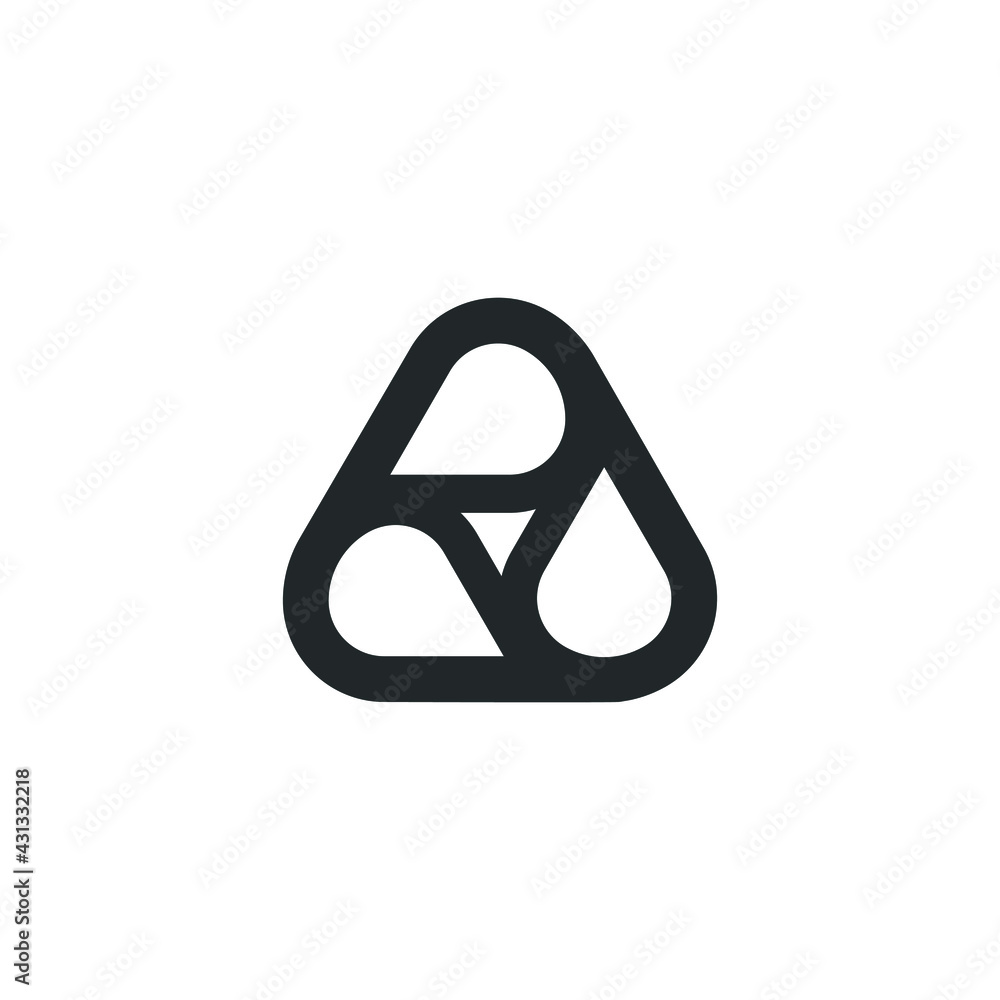 Triangle logo - abstract prism geometric shape graphic geometry line futuristic polygonal layout marketing perspective corporate tech delta spectrum business - obrazy, fototapety, plakaty 