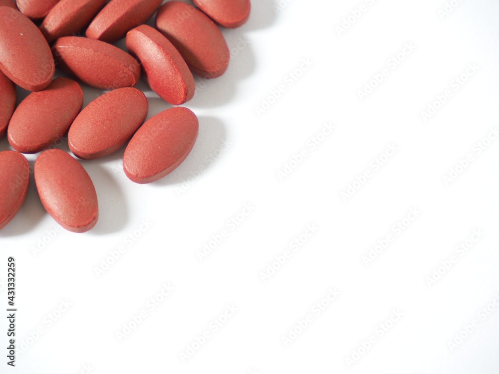 Pictures of pills on a white background Pictures of pills on a white background