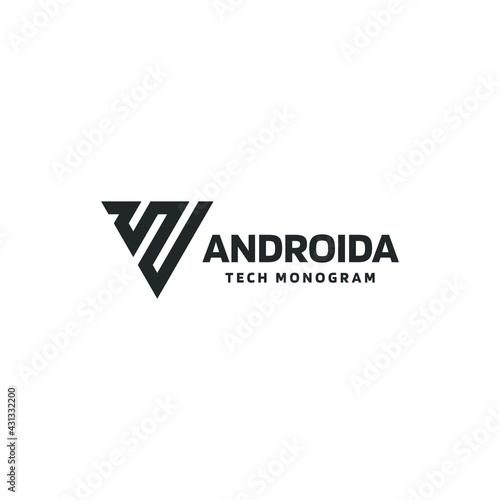 Triangle logo - abstract prism geometric shape graphic geometry line futuristic polygonal layout marketing perspective corporate tech delta spectrum business