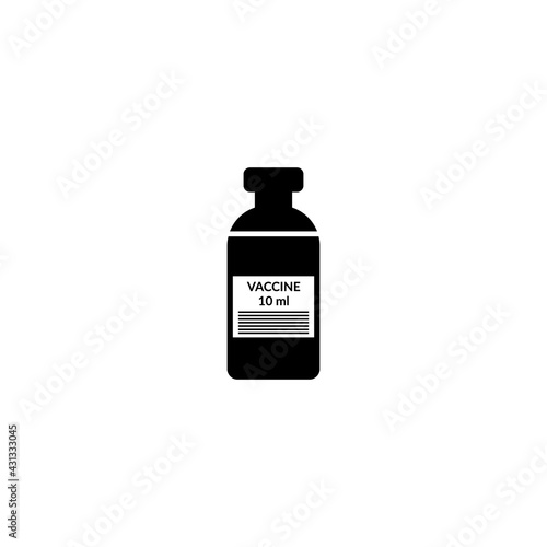 Vaccine vial icon. Coronavirus disease treatment symbol eps