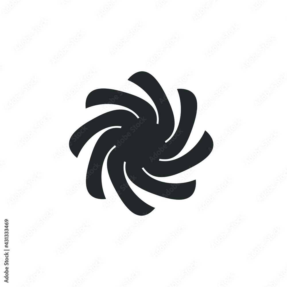 Vortex Circle logo abstract circle shape - spiral motion twirl twist curve rotation spin whirlpool radial warp geometric shape for businesses - spinning circle