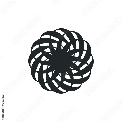 Vortex Circle logo abstract circle shape - spiral motion twirl twist curve rotation spin whirlpool radial warp geometric shape for businesses - spinning circle