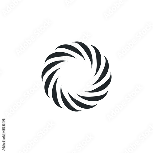 Vortex Circle logo abstract circle shape - spiral motion twirl twist curve rotation spin whirlpool radial warp geometric shape for businesses - spinning circle