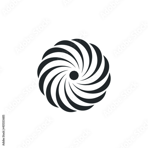 Vortex Circle logo abstract circle shape - spiral motion twirl twist curve rotation spin whirlpool radial warp geometric shape for businesses - spinning circle