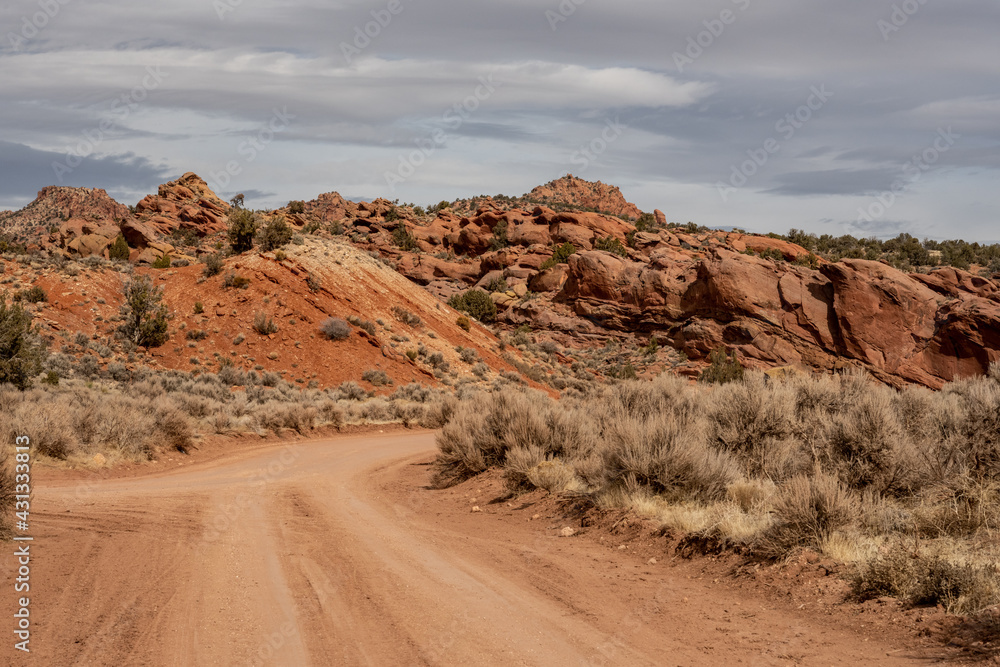 Dirt Road Intersection Through The Southern Utah Country Side Dirt Road Intersection Through The Southern Utah Country Side