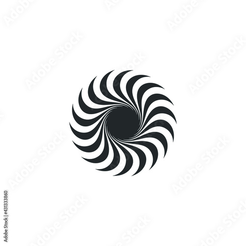 Vortex Circle logo abstract circle shape - spiral motion twirl twist curve rotation spin whirlpool radial warp geometric shape for businesses - spinning circle