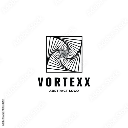 Vortex Circle logo abstract circle shape - spiral motion twirl twist curve rotation spin whirlpool radial warp geometric shape for businesses - spinning circle