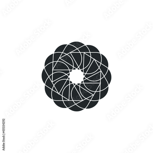 Vortex Circle logo abstract circle shape - spiral motion twirl twist curve rotation spin whirlpool radial warp geometric shape for businesses - spinning circle