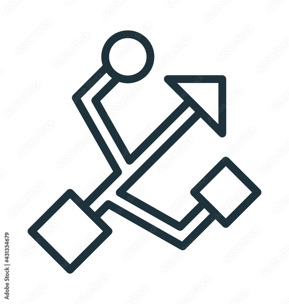 Usb Sign Vector Icon Usb Sign Vector Icon