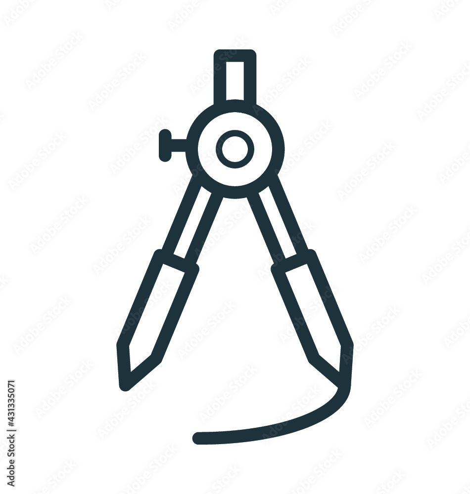 Obraz premium Geometrical Compass Colored Vector Icon