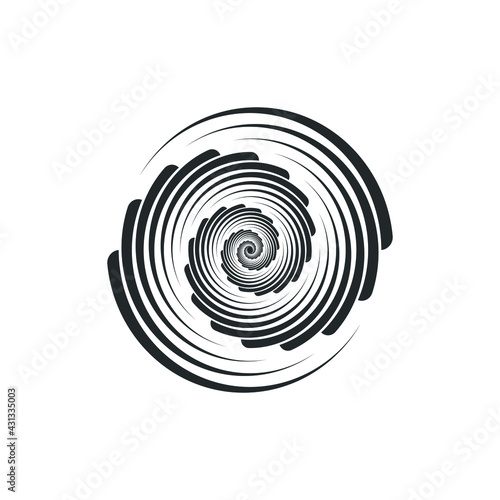 Vortex Circle logo abstract circle shape - spiral motion twirl twist curve rotation spin whirlpool radial warp geometric shape for businesses - spinning circle