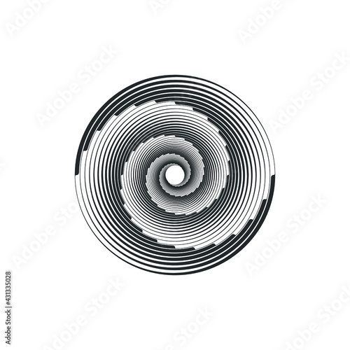 Vortex Circle logo abstract circle shape - spiral motion twirl twist curve rotation spin whirlpool radial warp geometric shape for businesses - spinning circle