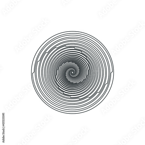 Vortex Circle logo abstract circle shape - spiral motion twirl twist curve rotation spin whirlpool radial warp geometric shape for businesses - spinning circle