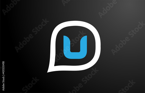 question cloud design of U letter. Alphabet logo icon design. Corporate brading for products and company