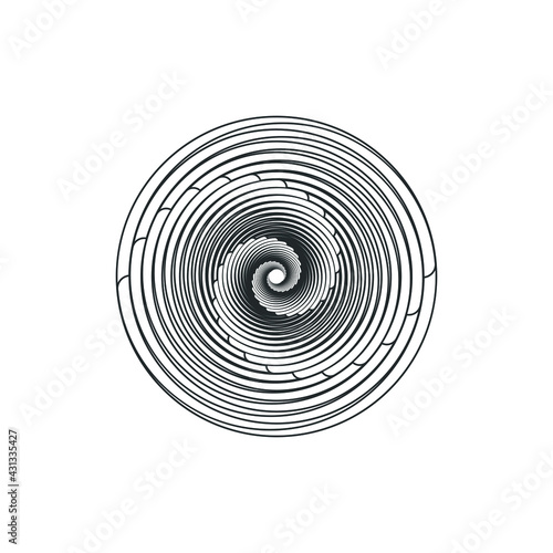 Vortex Circle logo abstract circle shape - spiral motion twirl twist curve rotation spin whirlpool radial warp geometric shape for businesses - spinning circle