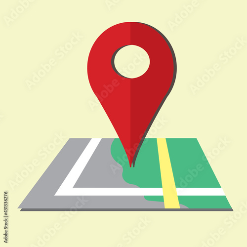 Location map icon, gps pointer mark. Vector illustration. photo