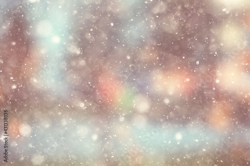 snow abstract warm glow background, winter christmas design © kichigin19