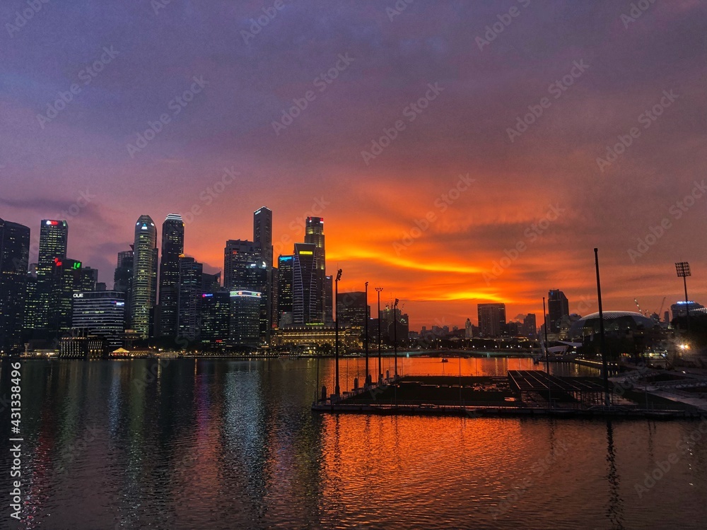 Singapore Central Business District (CBD) Sunset
