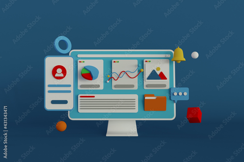 3D Rendering Dashboard Illustration Premium Image 3D Rendering Dashboard Illustration Premium Image
