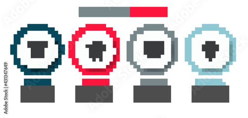 Set Board with graph chart, Shopping cart and dollar, Advertising and Map pointer star. Business infographic template. Vector