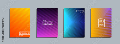 Illustration of bright color abstract pattern background with line gradient texture for minimal dynamic cover design. EPS10 vector
