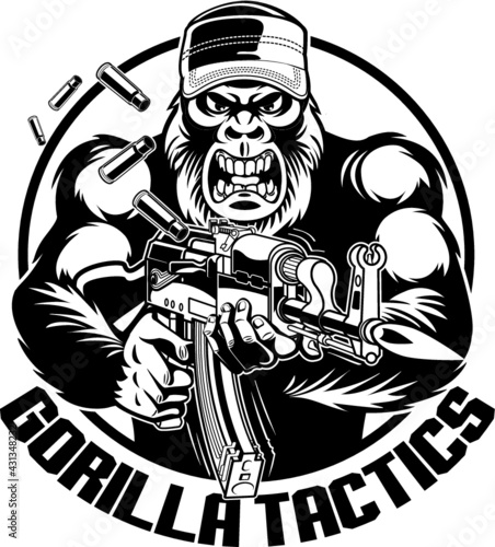 gorilla shooting  automatic assault rifle