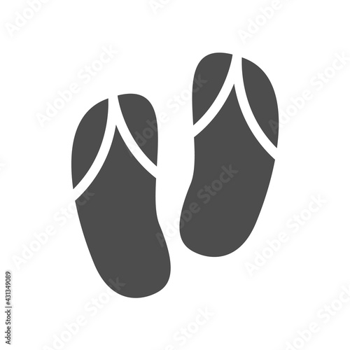 flip flops silhouette vector icon isolated on white background. flip flops icon for web, mobile apps, ui design and print