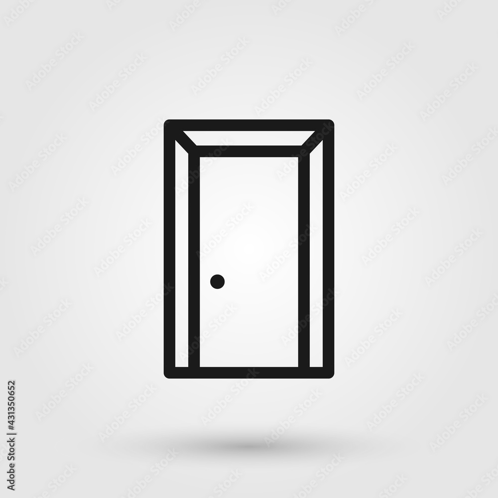 Closed house door icon. Closed house door icon.