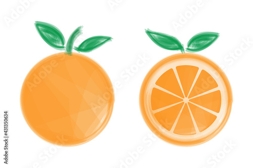 Orange fruits on a white background. vector illustration