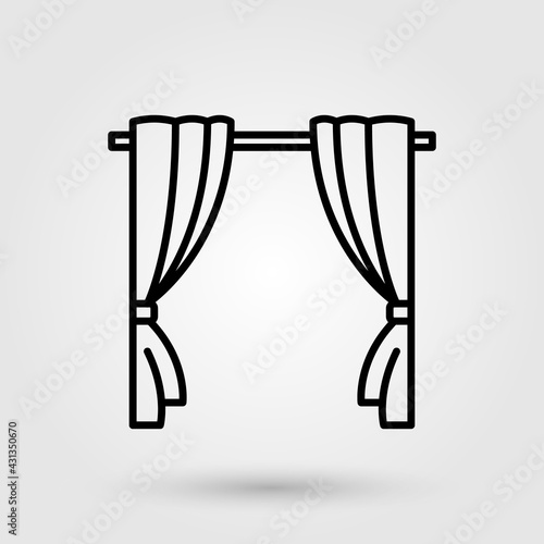 Wallpaper Mural Movie theater curtain icon. House window curtain for interior design concept. Torontodigital.ca