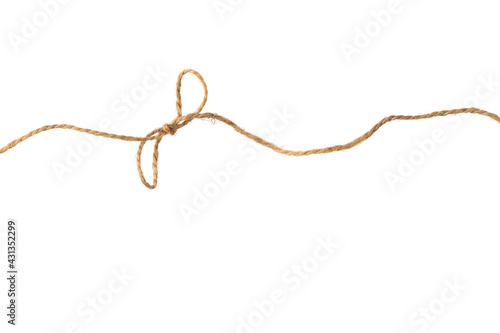 jute rope, knotted, isolate on a white background