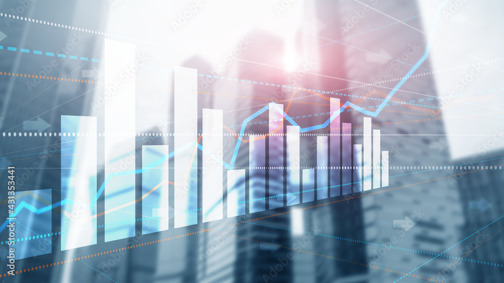 Futuristic abstract background. 3D Arrows and lines. Blurred city Futuristic abstract background. 3D Arrows and lines. Blurred city